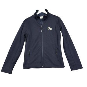 Georgia Tech Jacket Womens XL Navy Blue Full Zip Embroidered Stadium‎ Athletics